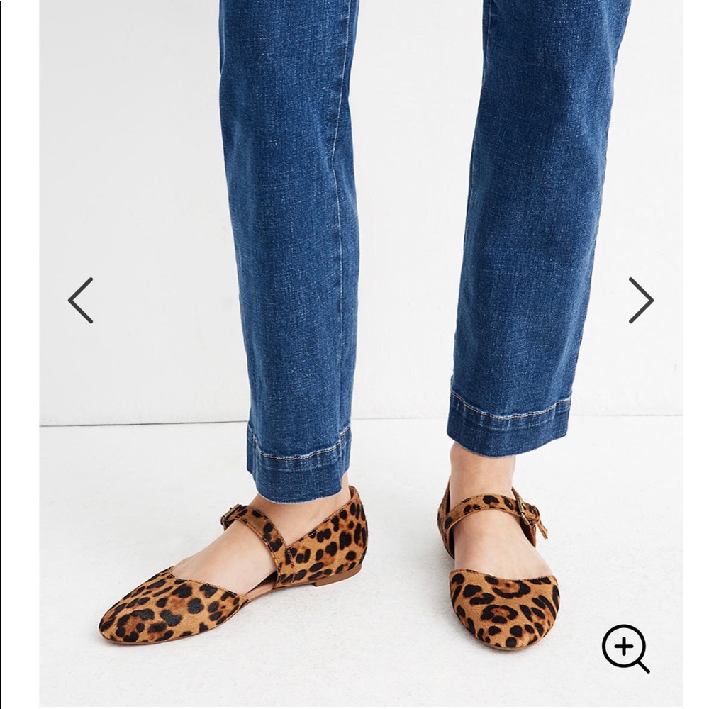 Madewell Alina Mary-Jane Flat in Leopard Calf Hair